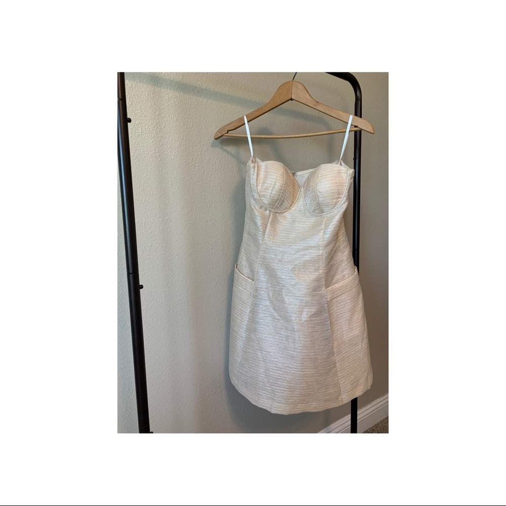 Bebe corset style dress with pockets